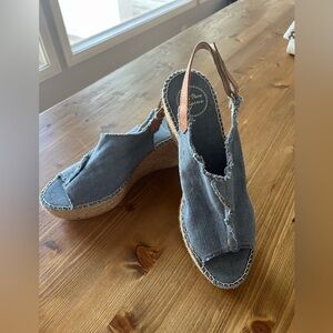 Chic Denim Espadrille Wedges